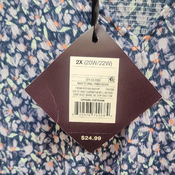 Ava & Viv Blue Floral Long Sleeve Dress - Picture 2 of 8